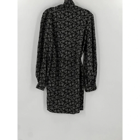 LEONA by Lauren Leonard 100% Silk Telephone Belted Dress Size Medium USA Made EC - Picture 3 of 12